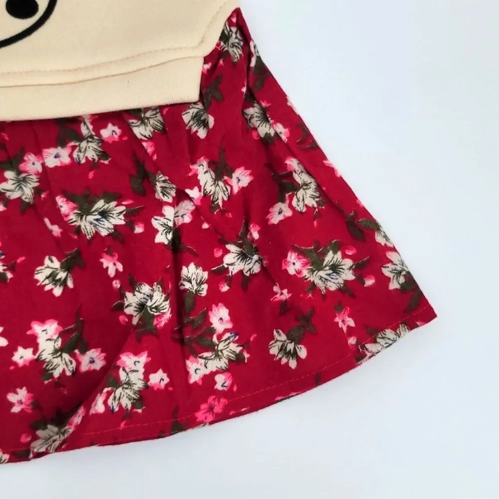 Toddler Girl Fall/Winter Brushed Soft Inside Bunny Dress Littlechic Boutique - Picture 3 of 6